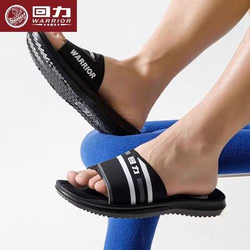 上海回力拖鞋男厚底防滑耐磨家居家用室内洗澡户外男士运动沙滩鞋 - 图0