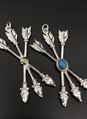 印第安风格箭头纯银吊坠