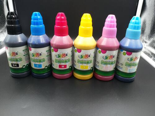 另色鬼颜料连供墨水防褪色黑色红色100ML6瓶适用爱普生打印机 - 图1