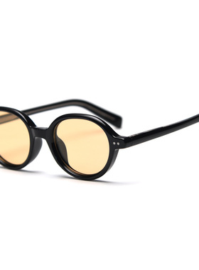 欧美复古玳瑁色椭圆偏光太阳镜女板材个性街拍小框墨镜防紫外线潮