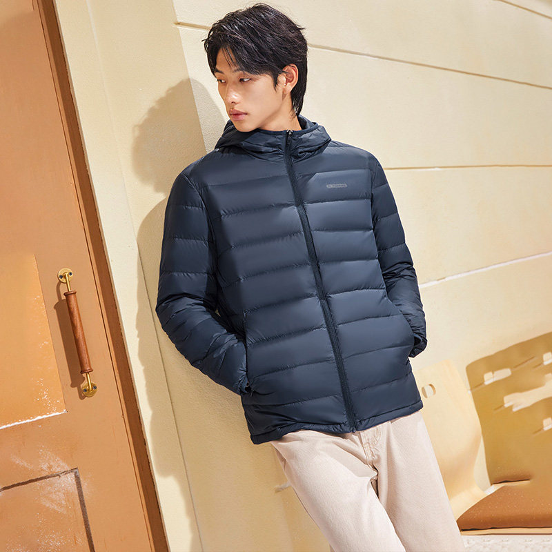 361短款羽绒服男士2024冬季新款轻薄连帽防风保暖运动外套男冬装