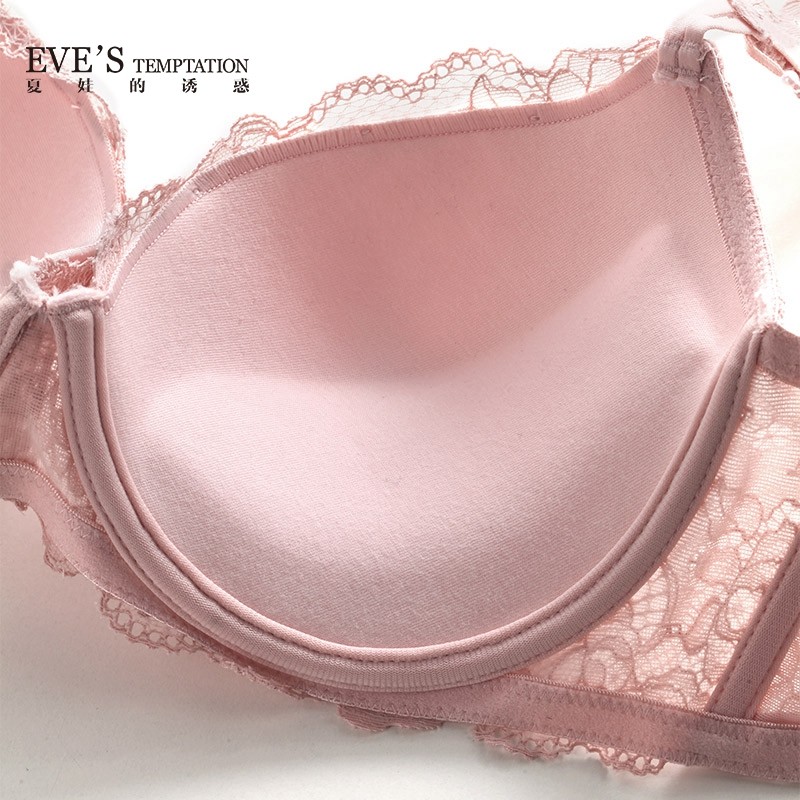 夏娃的诱惑恬美深V性感蕾丝女士胸罩夏季内衣女小胸聚拢上托文胸