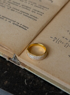 千夕足金999满天星戒指黄金戒指可爱女款情人节生日礼物送女友