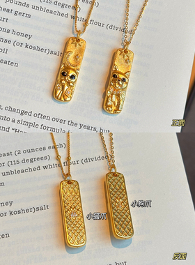 千夕 足金999猫狗金条黄金吊坠（小号）情侣情人节生日礼物送女友