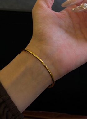 千夕 足金999亮面绳结手镯黄金手镯女款情人节生日礼物送女友老婆