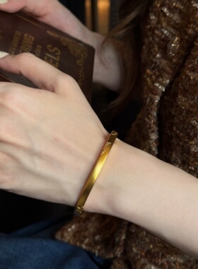 千夕 足金999小雏菊手镯黄金手镯女款七夕情人节生日礼物送女友