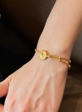 千夕 足金999福禄运转手链黄金手链女款七夕情人节生日礼物送女友