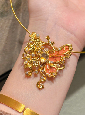 千夕 足金999缤纷蝴蝶黄金吊坠女款情人节七夕生日礼物送女友