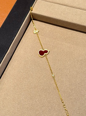 千夕 足金999红葫芦手链黄金手链女款情人节生日礼物送老婆女友