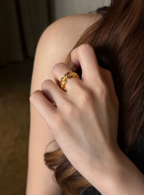 千夕 足金999链条戒黄金戒指女款求婚情人节生日礼物送女友