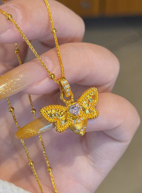 千夕 足金999鎏光蜜语黄金吊坠春节女士平安情人节生日礼物送女友