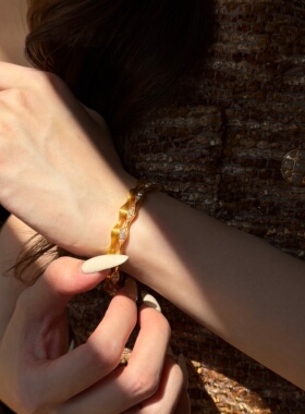 千夕 足金999环环相扣手镯黄金手镯女情侣情人节生日礼物送女友