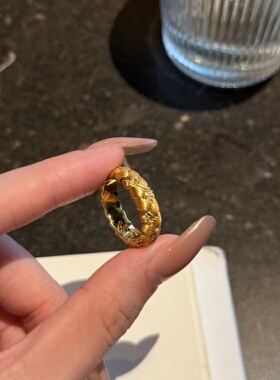千夕足金999编织麻花戒黄金戒指女款送女友七夕情人节生日礼物