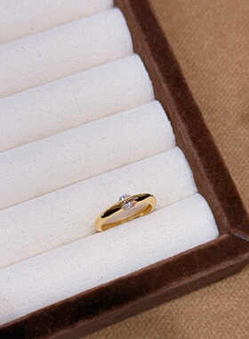 千夕 足金999星球环绕戒指黄金戒指女款求婚情人节生日礼物送女友