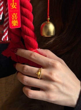 千夕足金999仙境公主皇冠黄金戒指女款七夕情人节生日礼物送女友