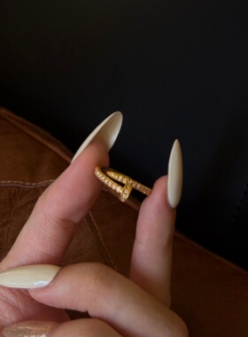 千夕足金999满钻钉子戒黄金戒指女款送女友七夕情人节生日礼物