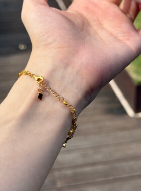 千夕 足金999紫色飞镖手链黄金手饰女款情人节春节生日礼物送女友