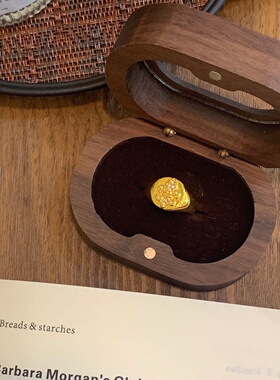 千夕足金9995D圆鸢尾花戒黄金戒指女款送女友七夕情人节生日礼物