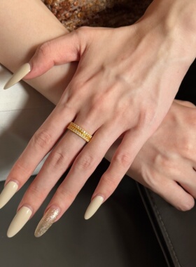 千夕足金999T彩虹满钻戒黄金戒指女款送女友七夕情人节生日礼物