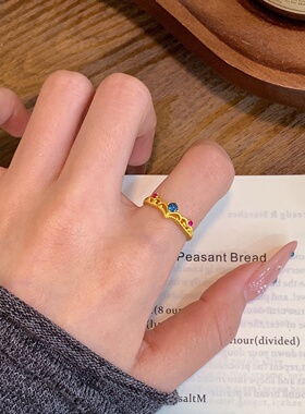 千夕足金9996D排镶莫比乌斯戒黄金戒指送女友七夕情人节生日礼物