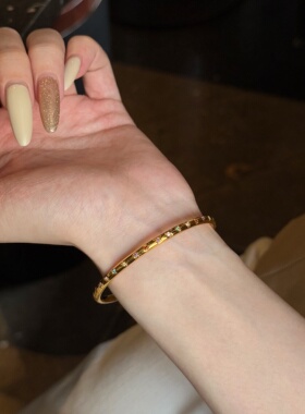 千夕 足金999细版糖彩手镯黄金手镯女情侣情人节生日礼物送女友