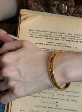 千夕 足金999泥鳅背碎碎冰手镯黄金手镯女款情人节生日礼物送女友