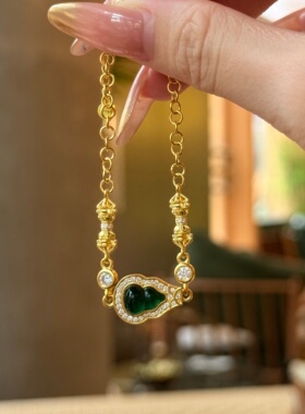 千夕 足金999福禄金刚杵手链黄金手链女款情人节生日礼物送女友