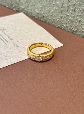 千夕 足金999拉丝星河璀璨黄金戒指女款求婚情人节生日礼物送女友