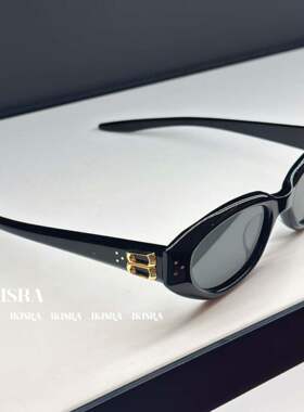 金属架椭圆猫眼墨镜防蓝光