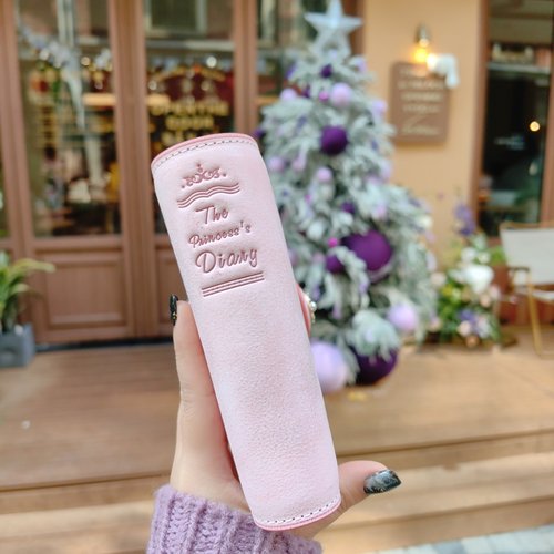 原创高定ALASKA公主日记意大利擦蜡真皮雾蜡粉色活页定页手帐A678 - 图2