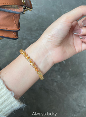 金发晶天然钛金黄发晶招财手链女