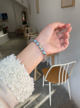 光强体透彩光拉长石天然水晶手链