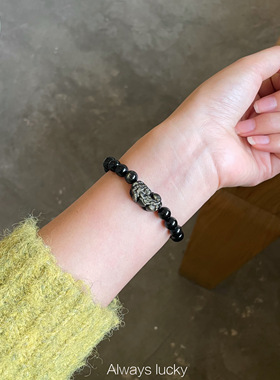 金曜石貔貅招财进宝天然水晶手链