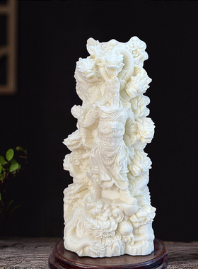 象牙果九龙观音菩萨关公武财神佛像小摆件古风家居办公供奉桌饰品