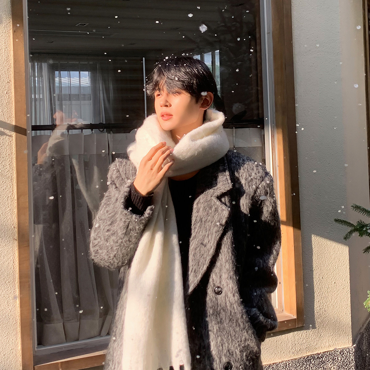 白口阳【灰霾伦敦】韩风夹棉中长款呢子外套含羊毛休闲呢子大衣男,淘宝优惠券,粉丝福利购,淘宝优惠卷