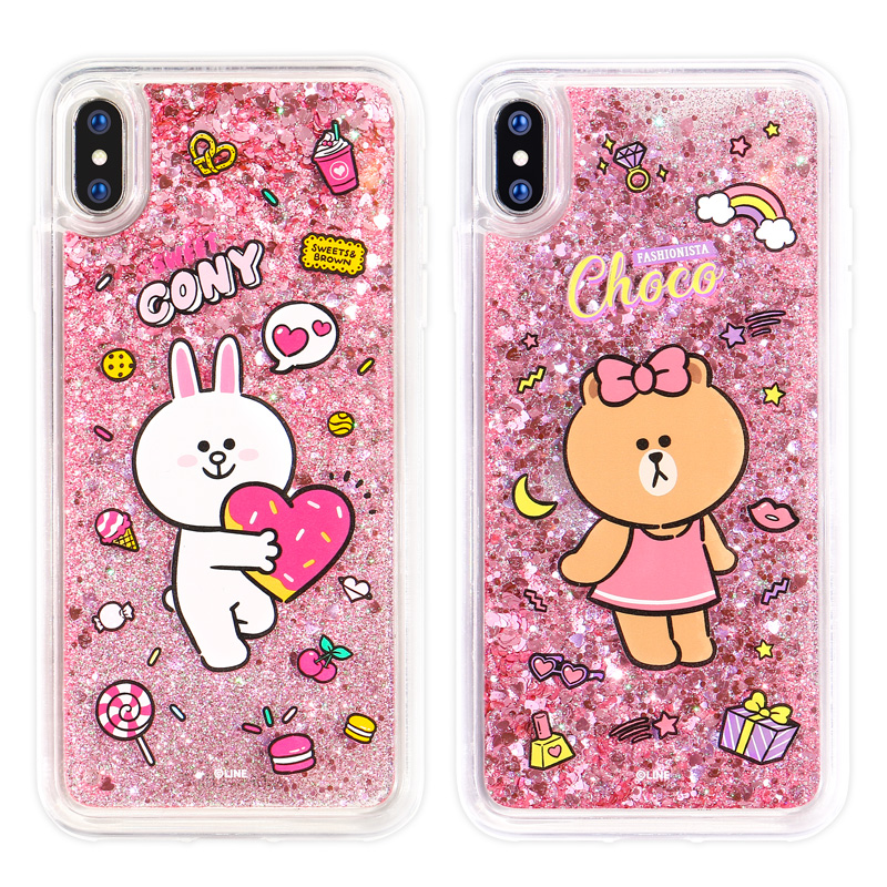 韩国line布朗熊iPhone11promax手机壳xr苹果x流沙xs可爱8plus女7p - 图3