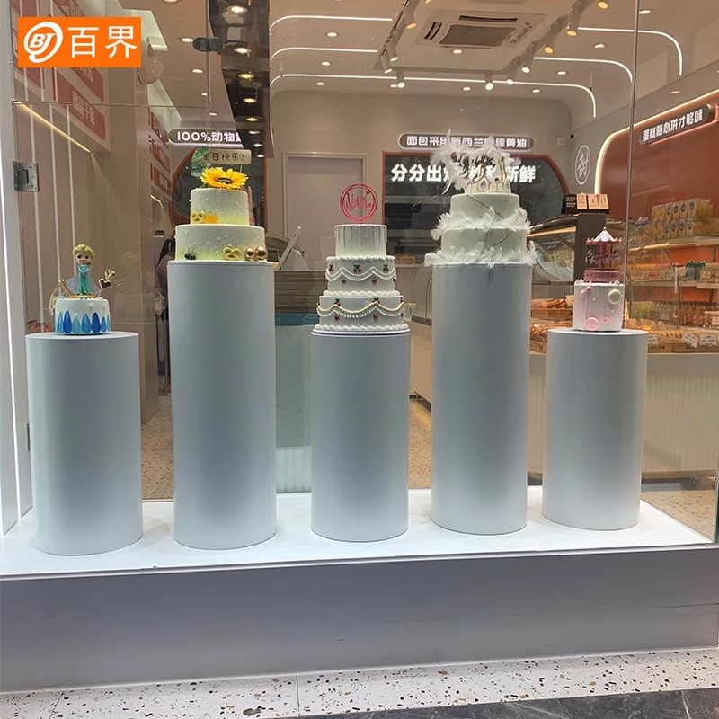 烤漆艺术台展示桌服装商场橱窗店美妆店里陈列摆放架落地流水台-图0