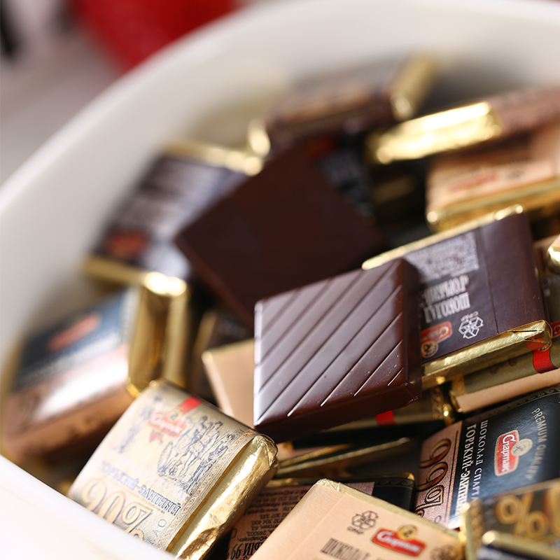 白俄罗斯黑巧克力纯可可脂迷你每日苦巧原装进口食品袋装零食品礼-图1