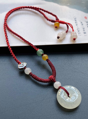 天然翡翠小孩编织吊坠宝宝平安玉