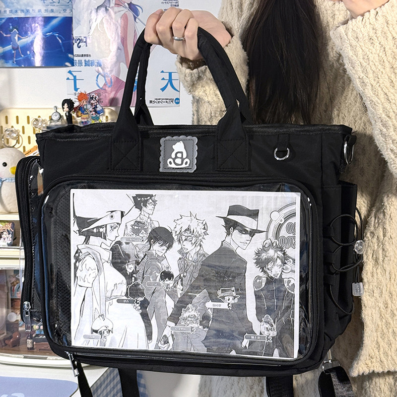 基础款大容量双肩痛包吧唧谷子学生日常通勤单肩斜挎包二次元娃包,淘宝优惠券,粉丝福利购,淘宝优惠卷