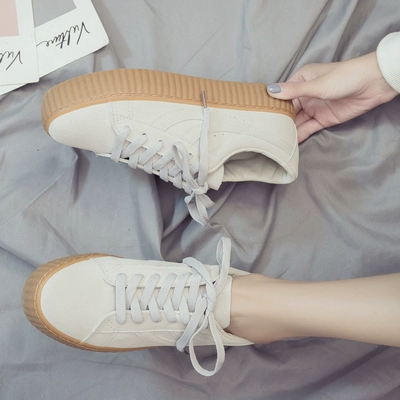 Giày mùa thu giày vải cơ bản Giày trắng hoang dã Giày nữ đế dày học sinh Hàn Quốc hè 2019 mẫu mới mùa xuân giày thủy triều - Plimsolls giày thể thao nữ Plimsolls