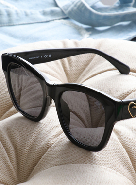 kaka精致爱心高级感墨镜女复古方圆款防紫外线进口板材太阳镜5478