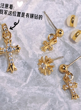 个性925银针女锆石耳环