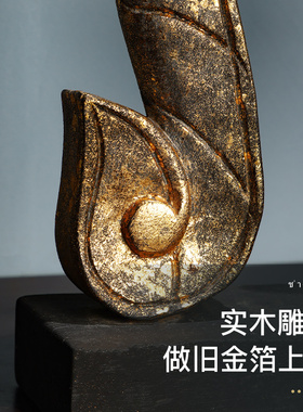 异丽东南亚风电视柜铜锣装饰品