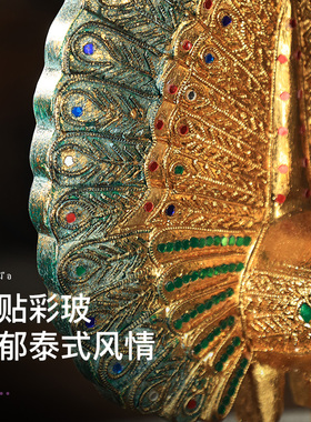 东南亚风工艺品客厅玄关孔雀开屏