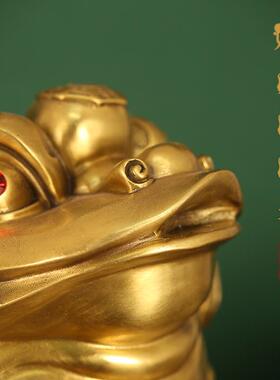 虎年摆件新品厂家招财金蟾聚宝盆财源滚滚家居客厅装饰品铜艺