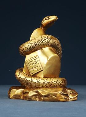 黄铜生蛇生肖蛇（摆件工艺品装务办公客厅家居肖饰品摆设开业商礼