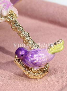 金属珐琅彩首饰盒雨伞摆件创意家居饰品收纳盒戒指盒轻奢手工艺品