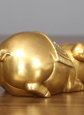 开迷件铜猪摆客迷你进宝厅办公室家居工你艺品业礼品