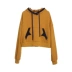 Thiết kế ban đầu hình bán nguyệt nữ mùa thu 2019 mới áo khoác lỏng lẻo thêu áo thun trùm đầu - Áo len Áo len